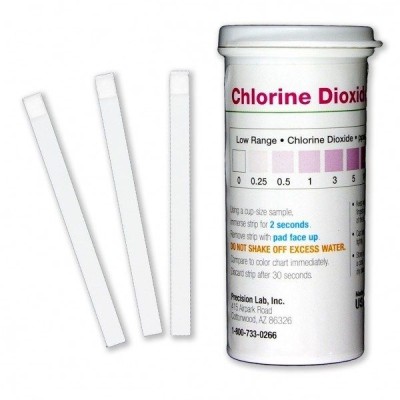 Tires reactives clor diòxid 0-0'25-0'5-1-3-5-10 ppm CHL-D10. Tub 50 unitats