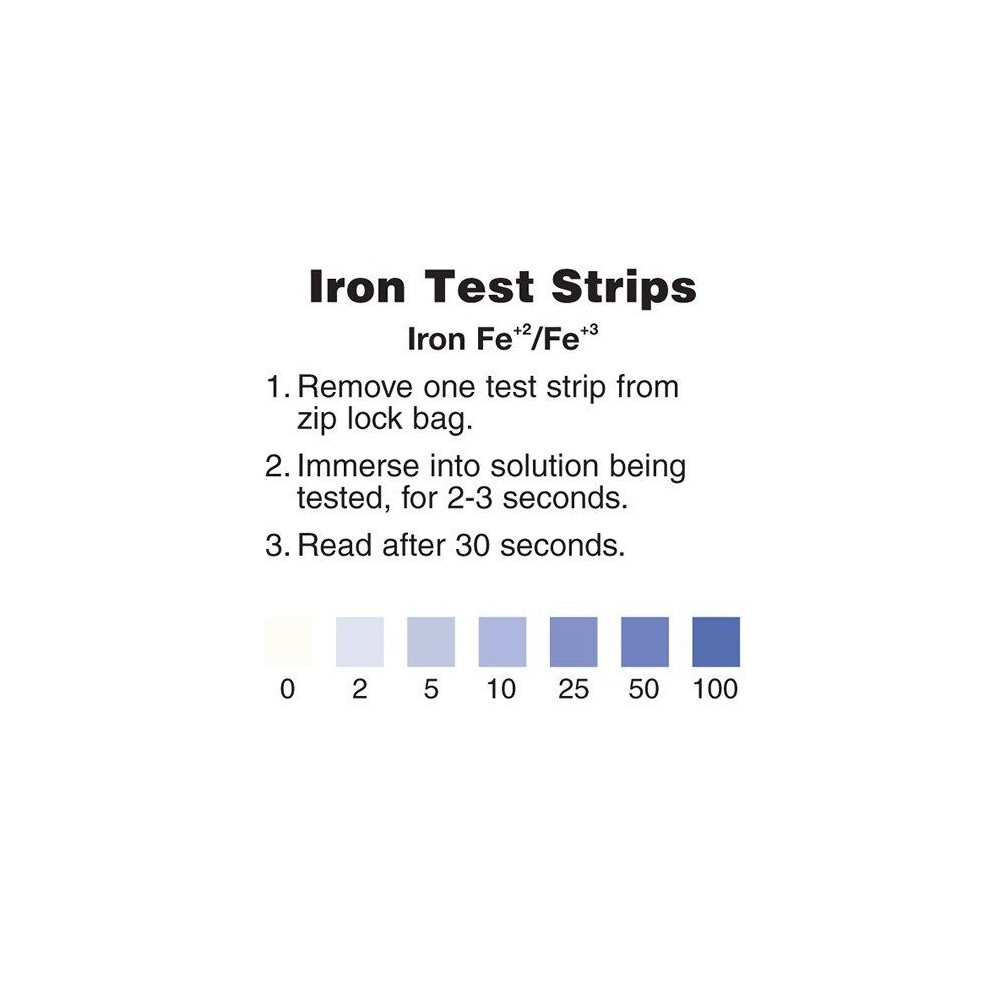 Tires reactives clor 0-0'5-1-3-5 ppm CHL-05. Tub 50 unitats