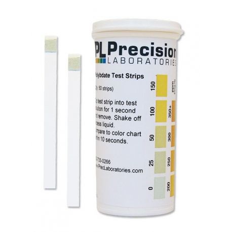 Molybdate test strips 0-25-50-100-150-200-250-300-350 ppm MOL. Tube 50 units