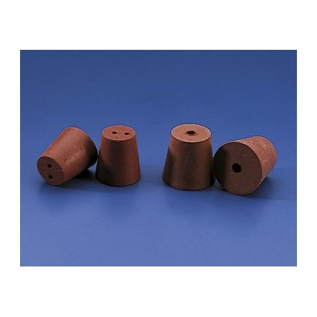 Red rubber conical plug 1 hole BMH-050. Measurements 48x37x50 mm