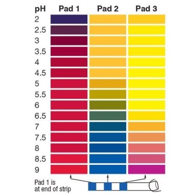 Tires indicadores plàstic pH 1-14 (1'0 pH) PH-0114-1. Bossa 100 unitats
