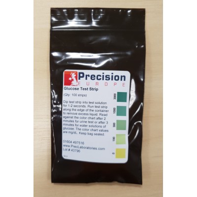 Tiras reactivas glucosa 0-100-300-1000-3000 mg/dl GLU. Bolsa 100 unidades