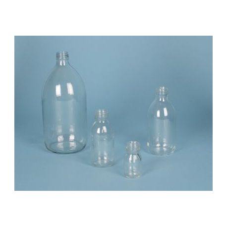 Flascó vidre incolor amb tap rosca D-28. Capacitat 250 ml