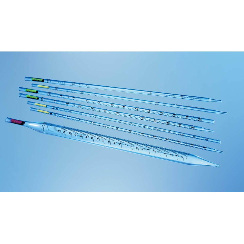 Pipetes graduades plàstic PS estèrils 5 ml. Capsa 200 unitats