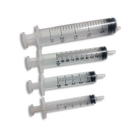 PP plastic syringes three bodies Luer-slip 60 ml. Box 25 units