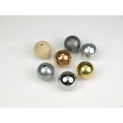 Bolas lisas 7 materiales 25 mm con agujero V-11435. Juego 7 piezas