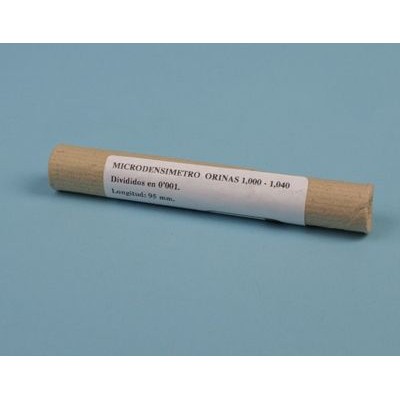 Densímetro orinas calibrado 0'001 g / ml. Escala 1'000 a 1'060 g / ml