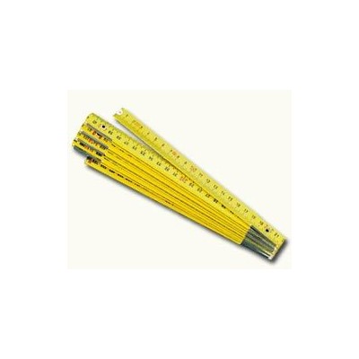 Metre plegable fusta groc 5 seccions. Longitud 1 metre
