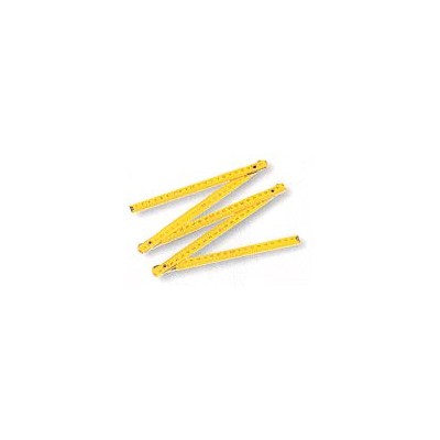 Metre plegable fusta groc 5 seccions. Longitud 1 metre