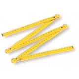 Metre plegable fusta groc 5 seccions. Longitud 1 metre