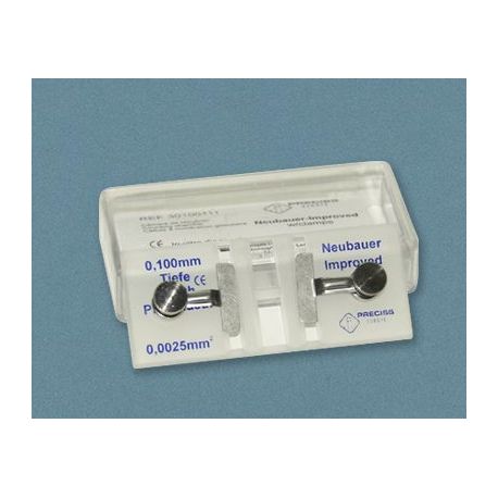 Improved Neubauer counting chamber. Dark lines with tweezers