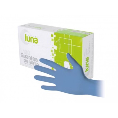 Guants examen nitril talla 7-8 mitjans. Capsa 100 unitats