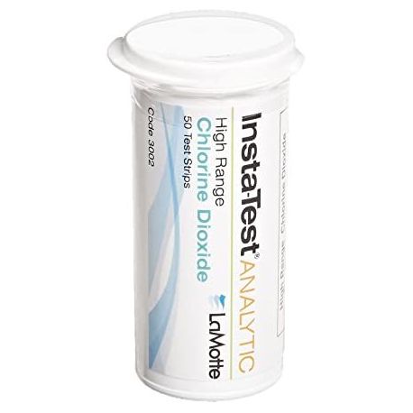 Chlorine dioxide test strips 0-10-25-50-100- 250-500 ppm IN-3002. Tube 50 units