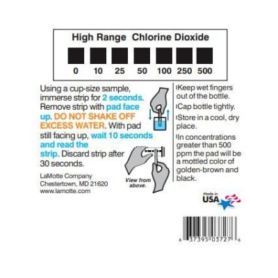 Tires reactives clor 0-0'5-1-3-5 ppm CHL-05. Tub 50 unitats