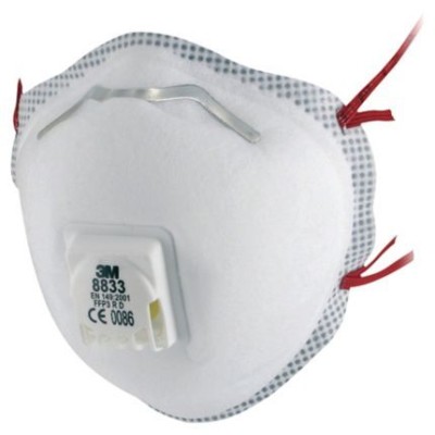 Mascaretes autofiltrants FFP3 amb vàlvula 3M 8833. Capsa 10 unitats