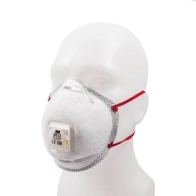 Mascaretes autofiltrants FFP3 amb vàlvula 3M 8833. Capsa 10 unitats