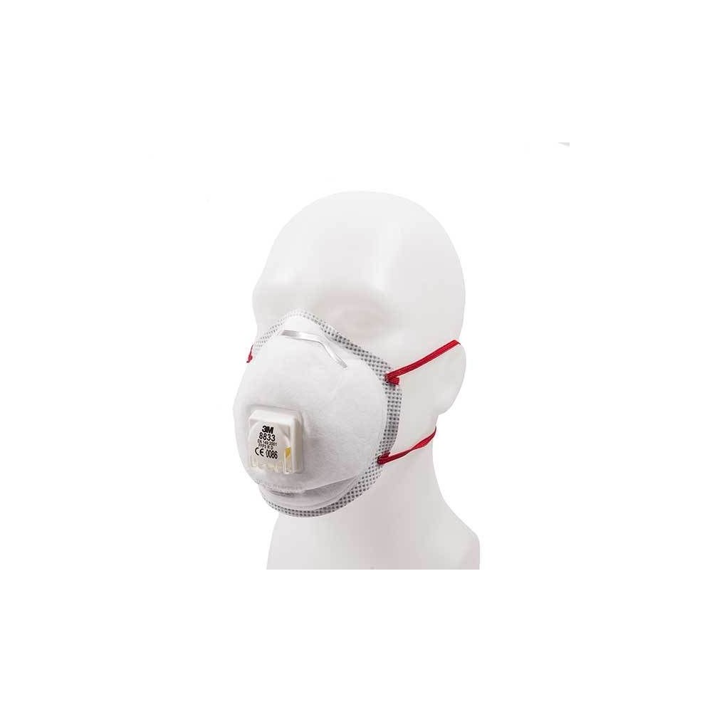 Mascaretes autofiltrants FFP3 amb vàlvula 3M 8833. Capsa 10 unitats