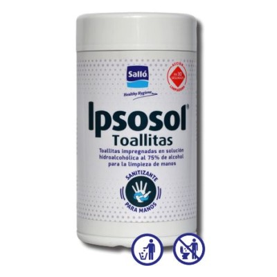 Toallitas hidroalcohólicas Ipsosol. Bote 80 unidades