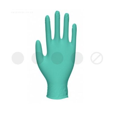 Guants examen nitril verd alta protecció talla M (7-8). Capsa 100 unitats