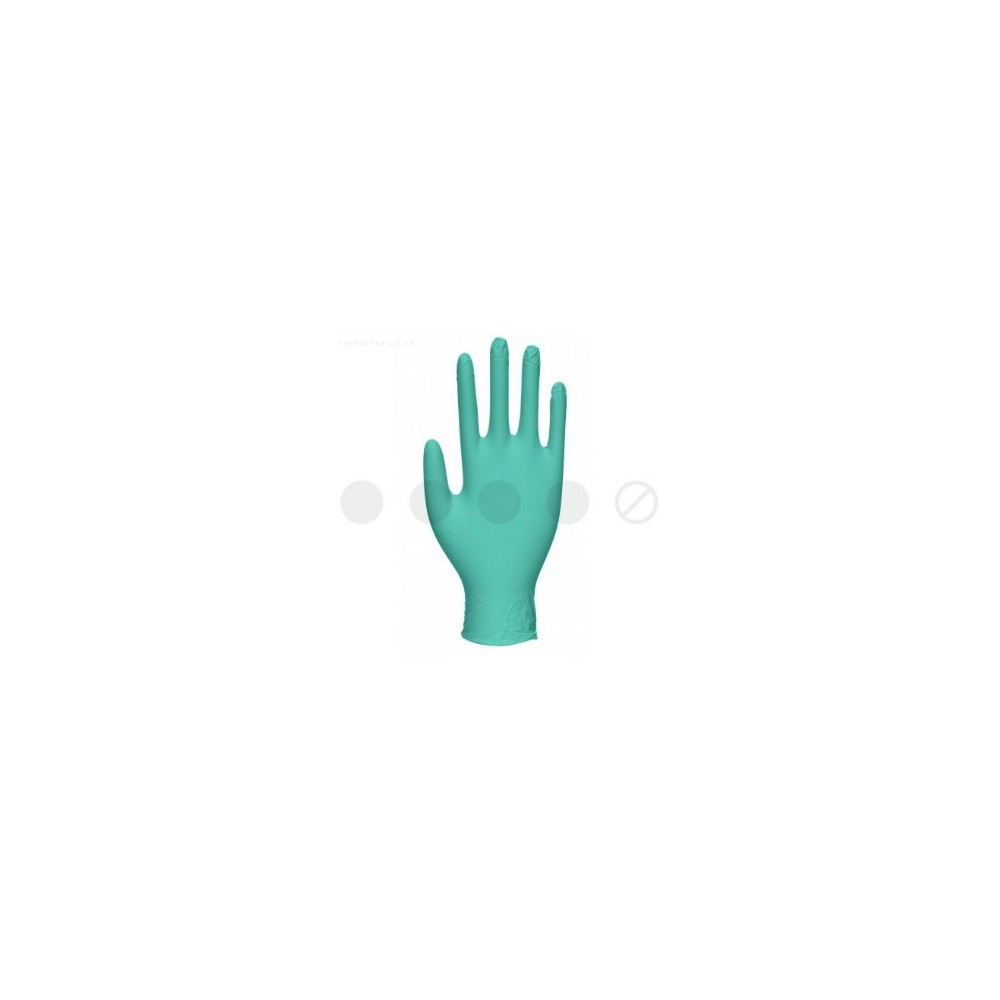 Guantes examen nitrilo verde alta protección talla M (7-8). Caja 100 unidades