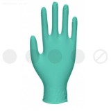 Guantes examen nitrilo verde alta protección talla M (7-8). Caja 100 unidades