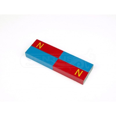 Imant alnico rectangular blanc i vermell. Mides 70x19x7 mm