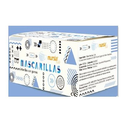 Mascaretes un sol ús polipropilè. Capsa 50 unitats