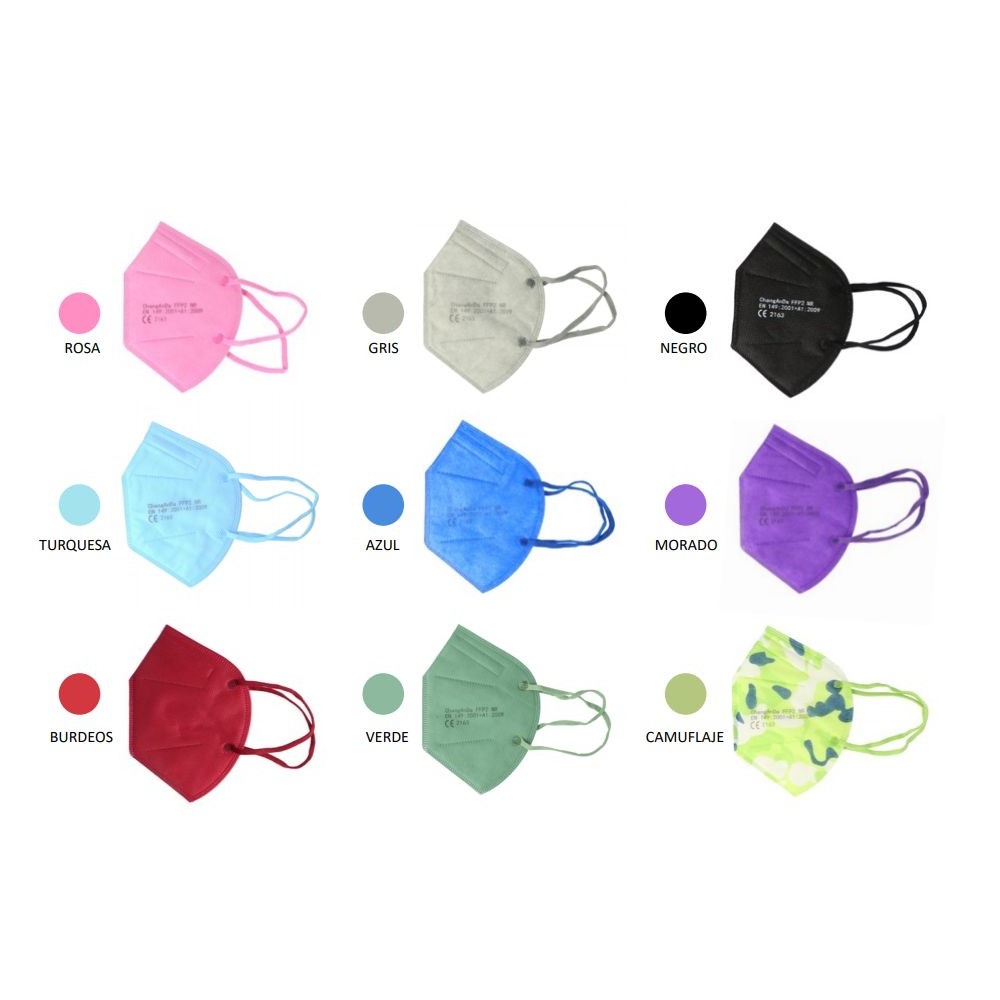 Mascaretes autofiltrants FFP2 colors sense vàlvula. Pack 20 unitats