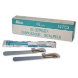 Sterile, single-use disposable scalpels